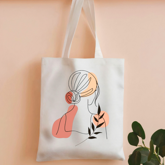 Her Abstract White Tote Bag