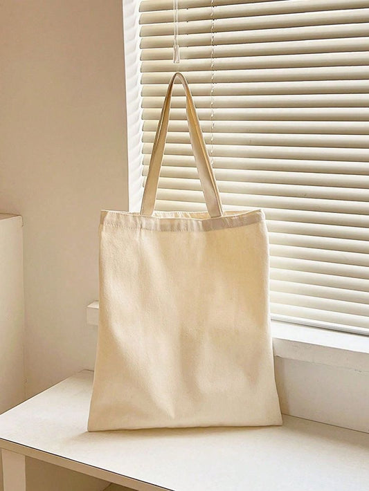 Plain Beige Tote Bag.